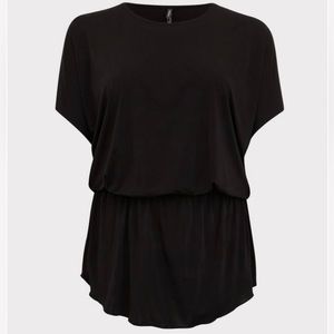 TORRID Black Drop Waist Tunic Swim Cover Up 3x